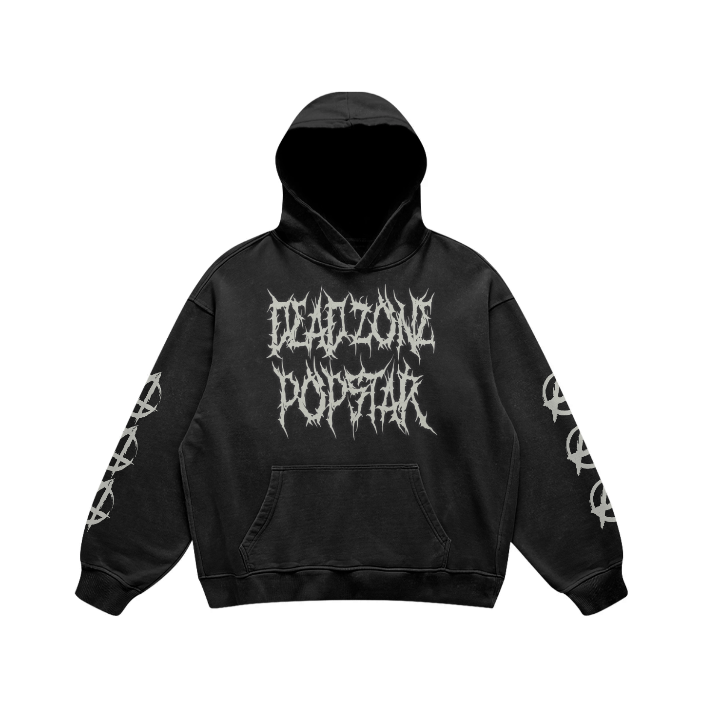 DEATH METAL - RETRO HOODIE - FADED BLACK
