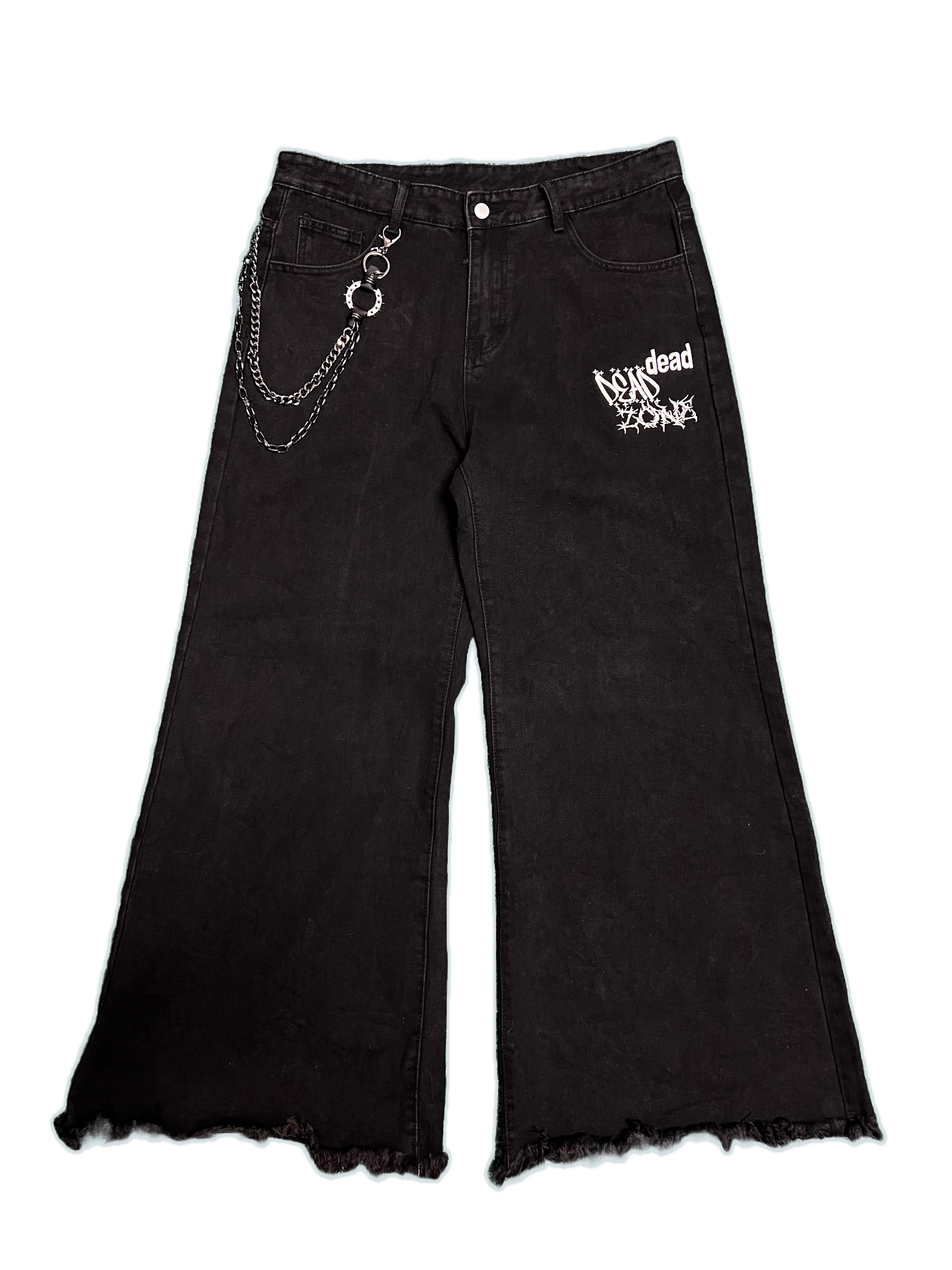 ◆BADBLOOD◆ Lion Patch Bermuda Denim Pants Black w-srt25-01 JEANS – DEAD ZONE POPSTAR