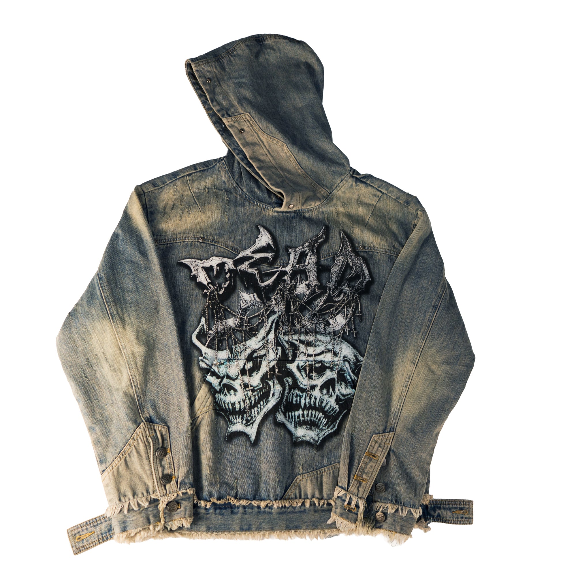 DEAD FACEZ - DENIM HOODIE - BLUE STONE