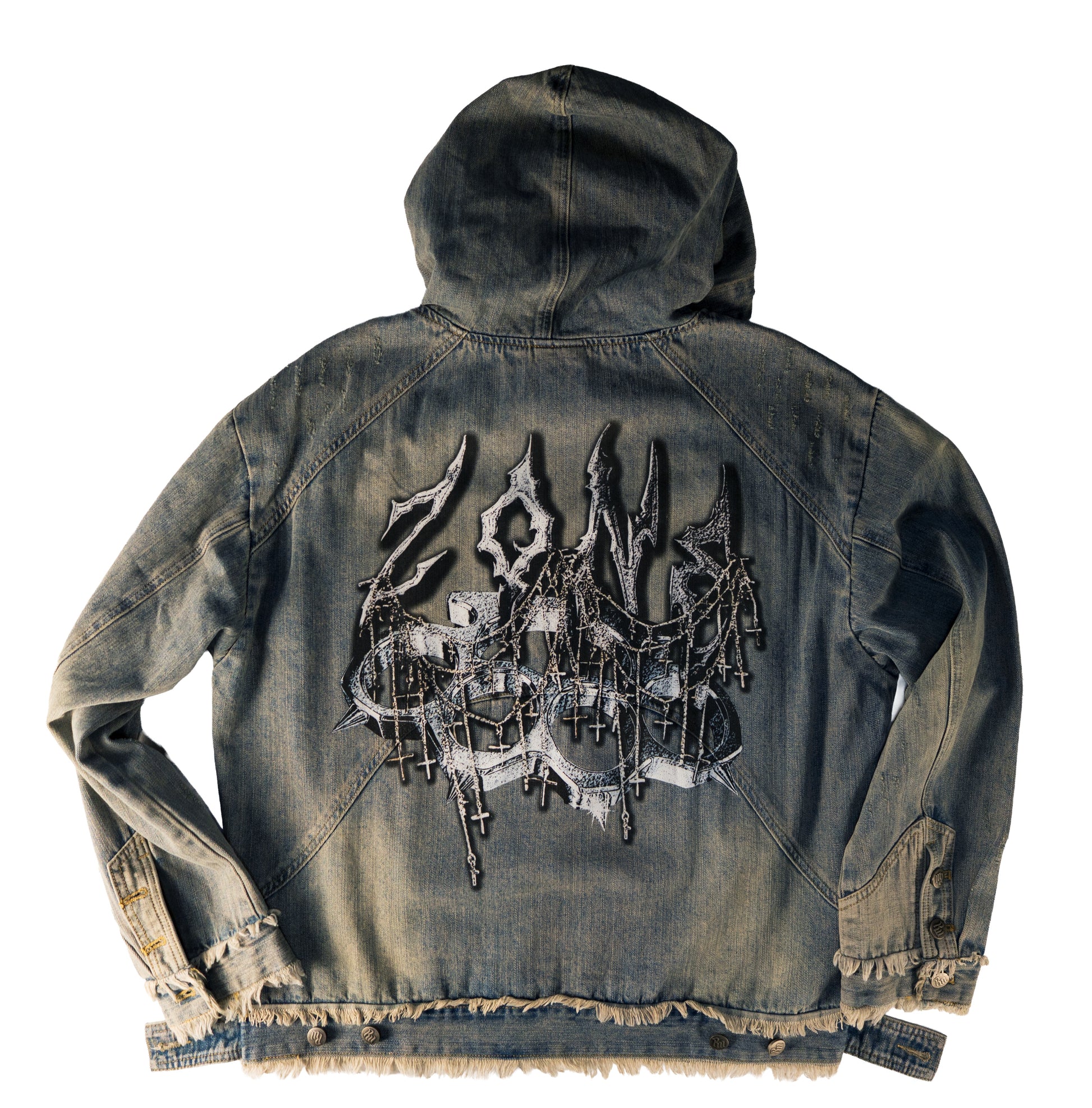 DEAD FACEZ - DENIM HOODIE - BLUE STONE