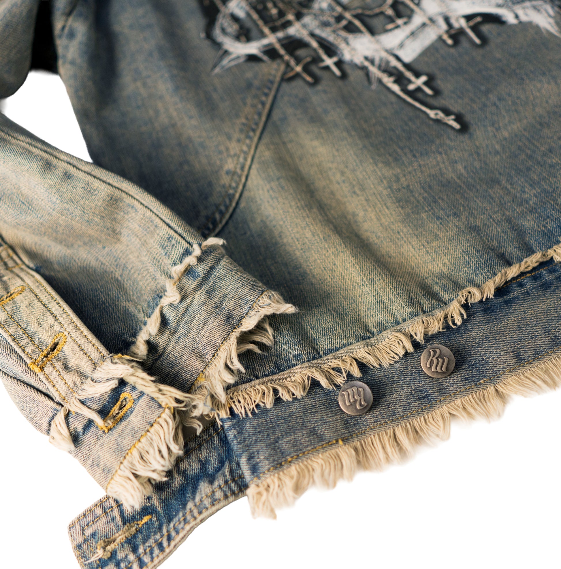 DEAD FACEZ - DENIM HOODIE - BLUE STONE