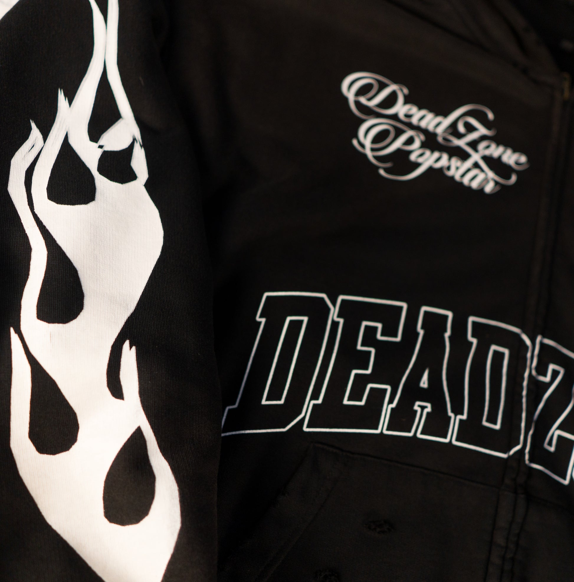 LET'S DIE TOGETHER - DISTRESSED HOODIE - FADED SUN BLACK