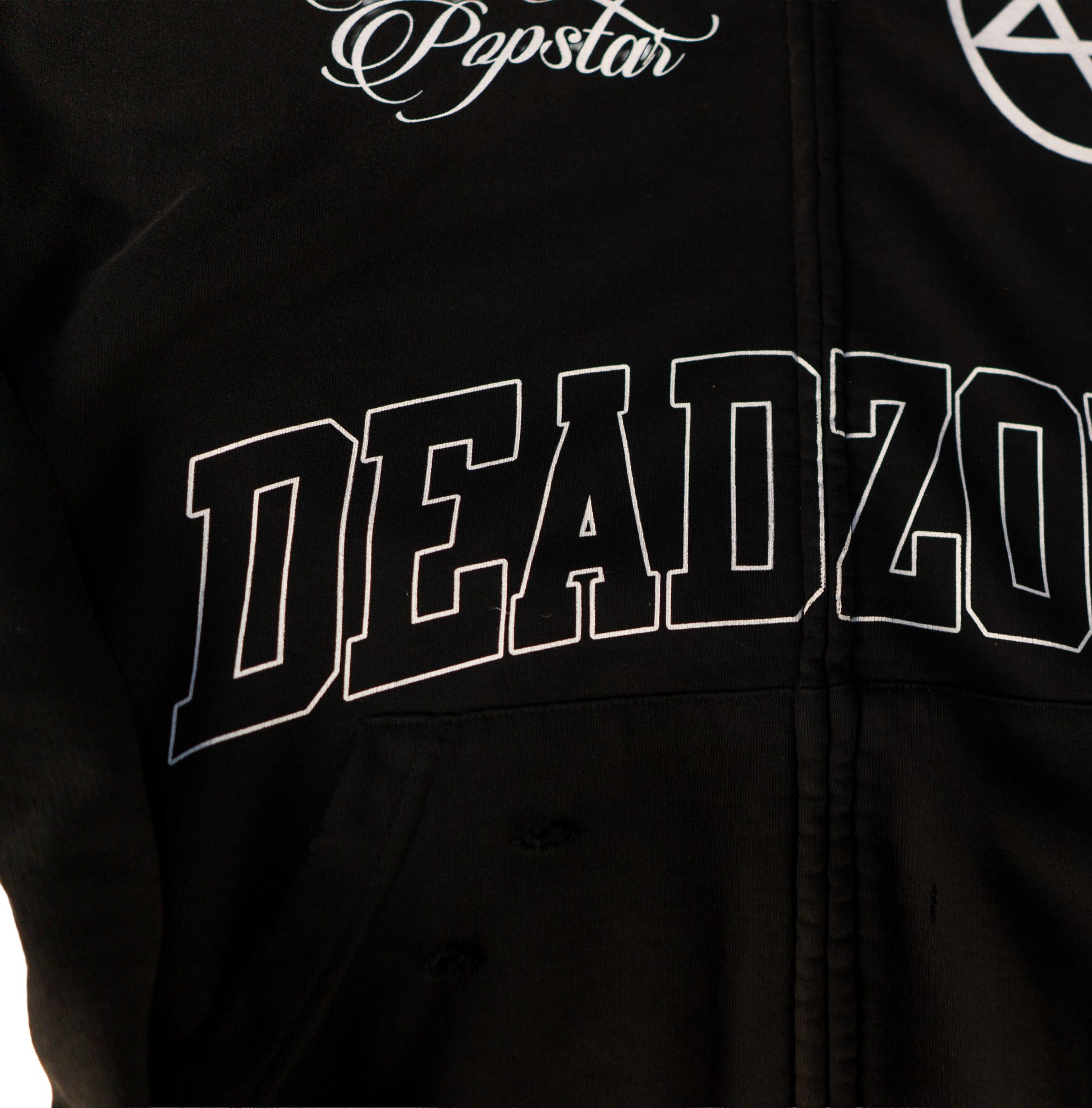 LET'S DIE TOGETHER - DISTRESSED HOODIE - FADED SUN BLACK