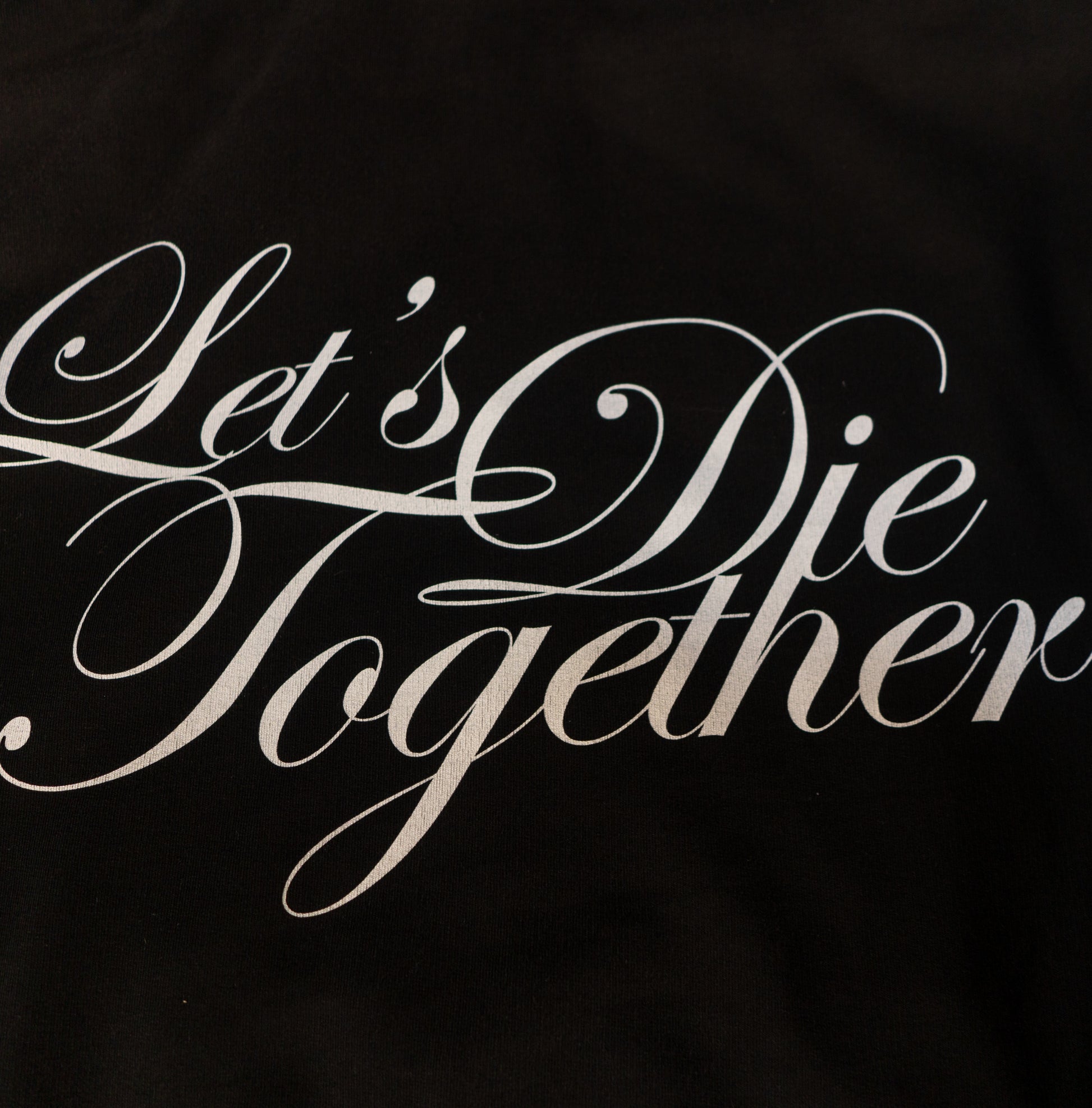 LET'S DIE TOGETHER - DISTRESSED HOODIE - FADED SUN BLACK