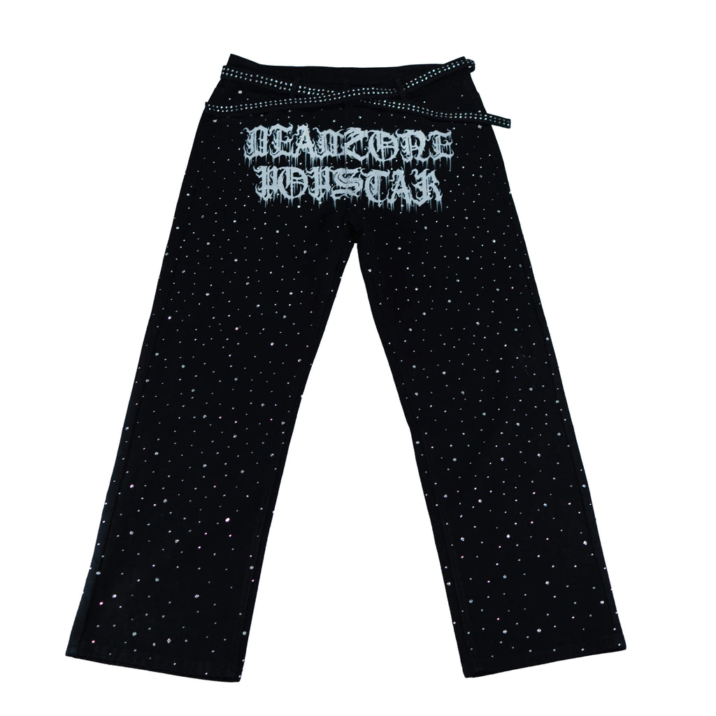 STUNNA JEANS - RHINESTONE JEANS - BLACK