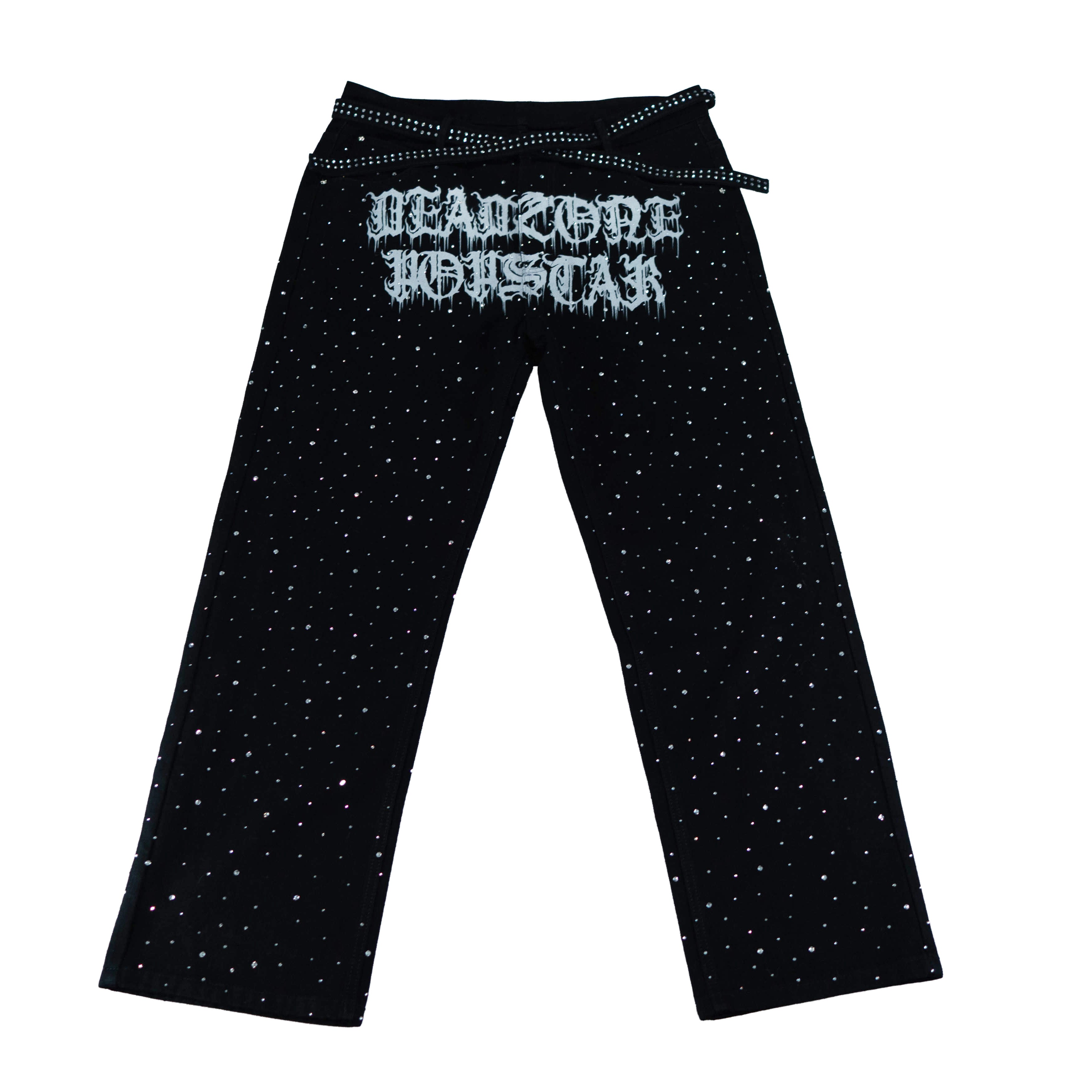 STUNNA JEANS - RHINESTONE JEANS - BLACK