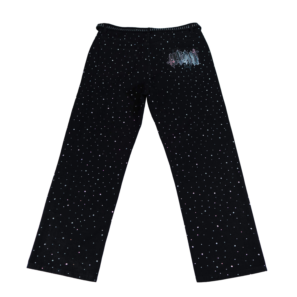 STUNNA JEANS - RHINESTONE JEANS - BLACK