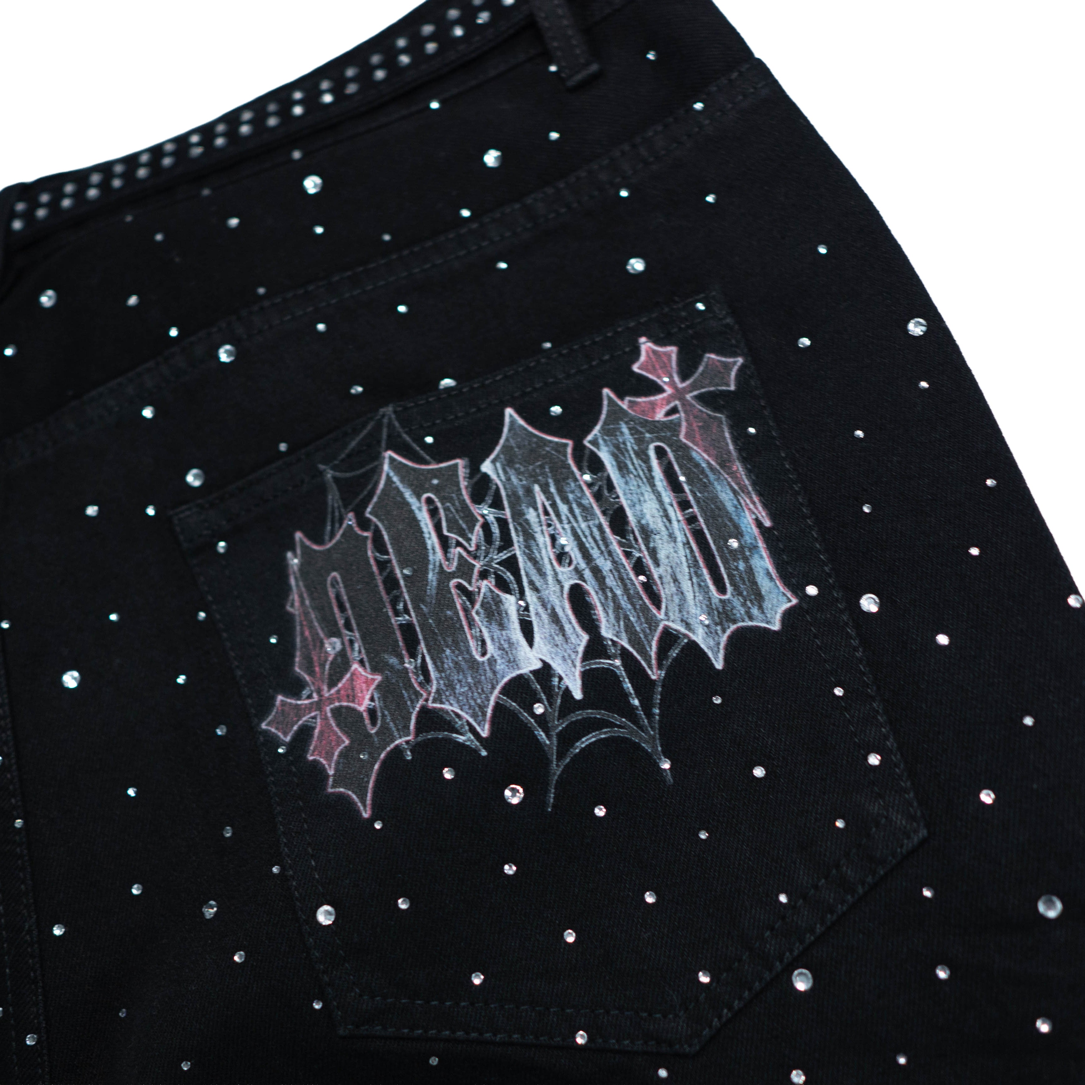 STUNNA JEANS - RHINESTONE JEANS - BLACK