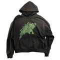 NAIL LIPS - DISTRESSED HOODIE - FADED DARK GRAY