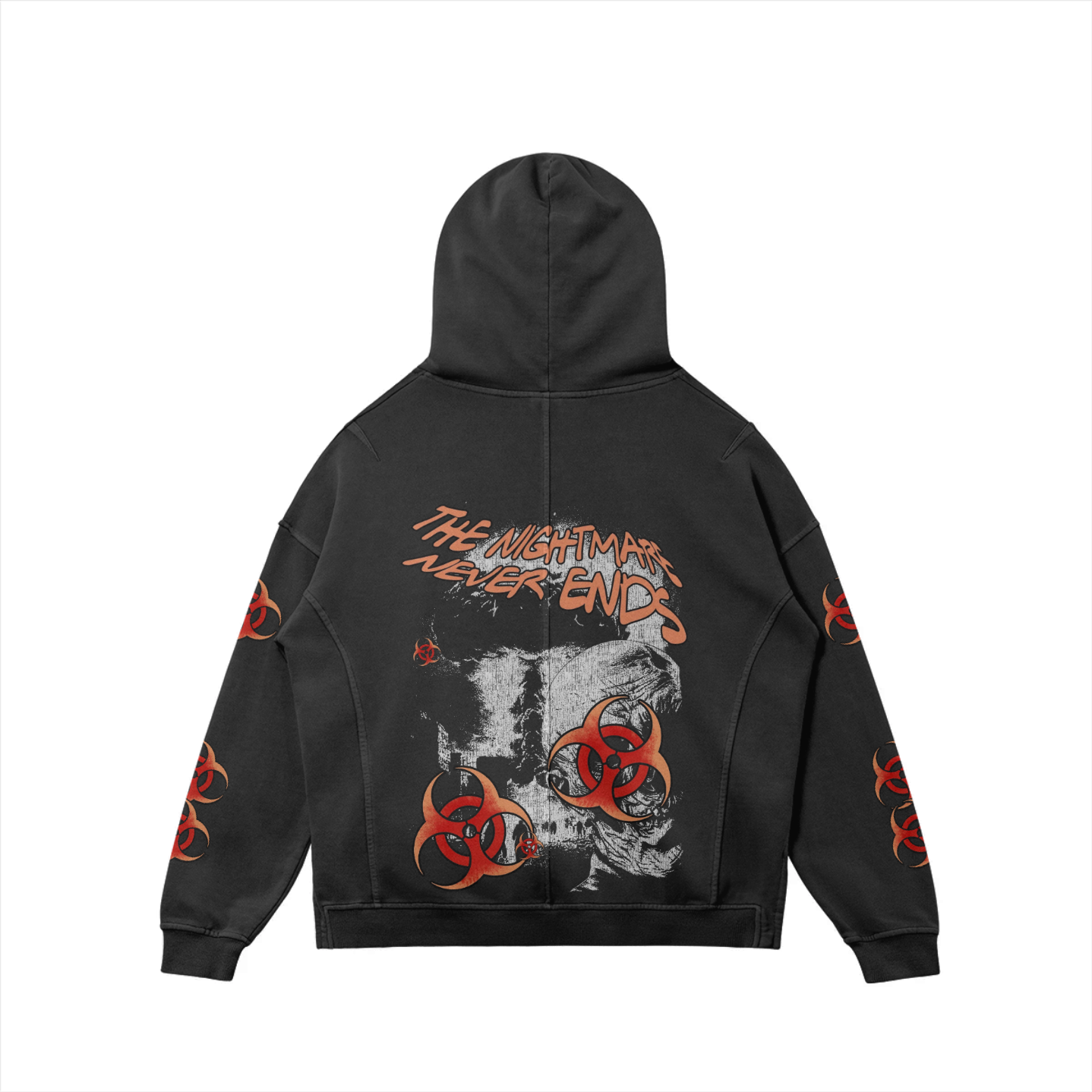 BIOHAZARD NIGHT - NINJA HOODIE - SNOW WASH BLACK
