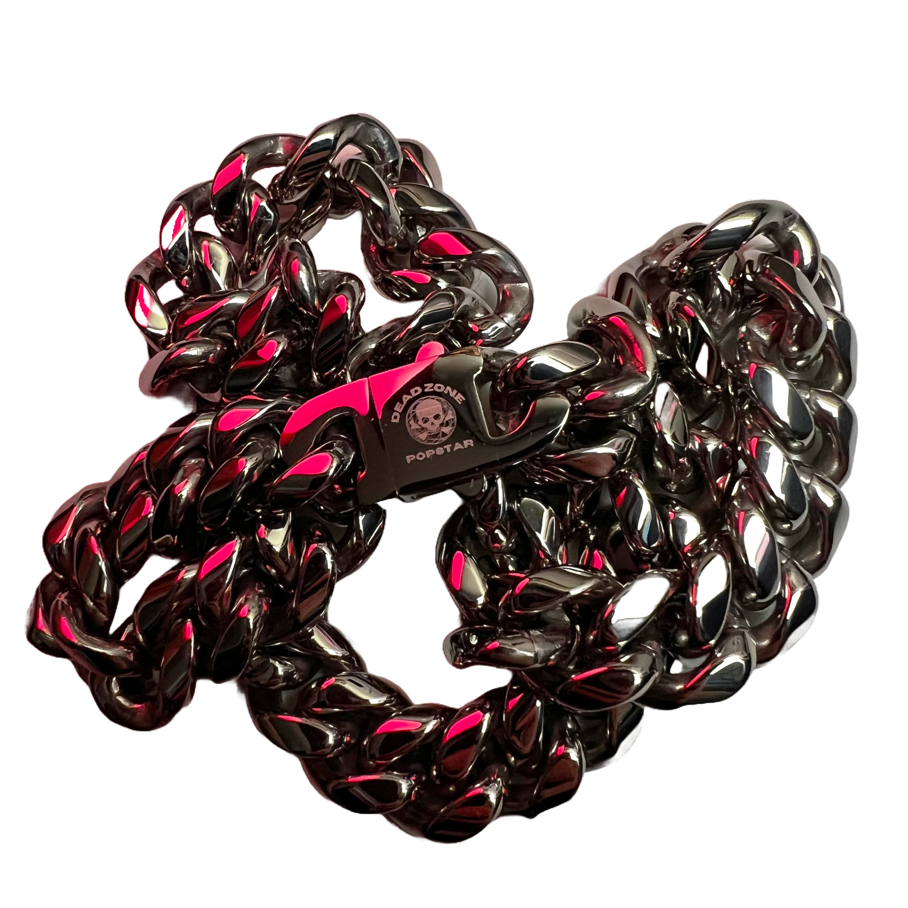 DEAD ZONE POPSTAR LOGO - CHAIN - STAINLESS STEEL