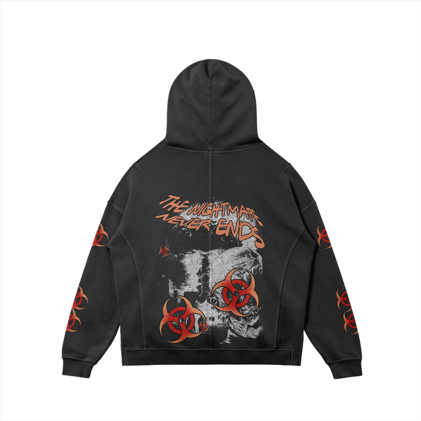 BIOHAZARD NIGHT - NINJA HOODIE - SNOW WASH BLACK