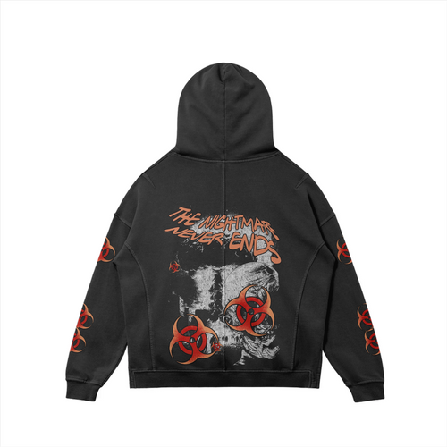 BIOHAZARD NIGHT - NINJA HOODIE - SNOW WASH BLACK