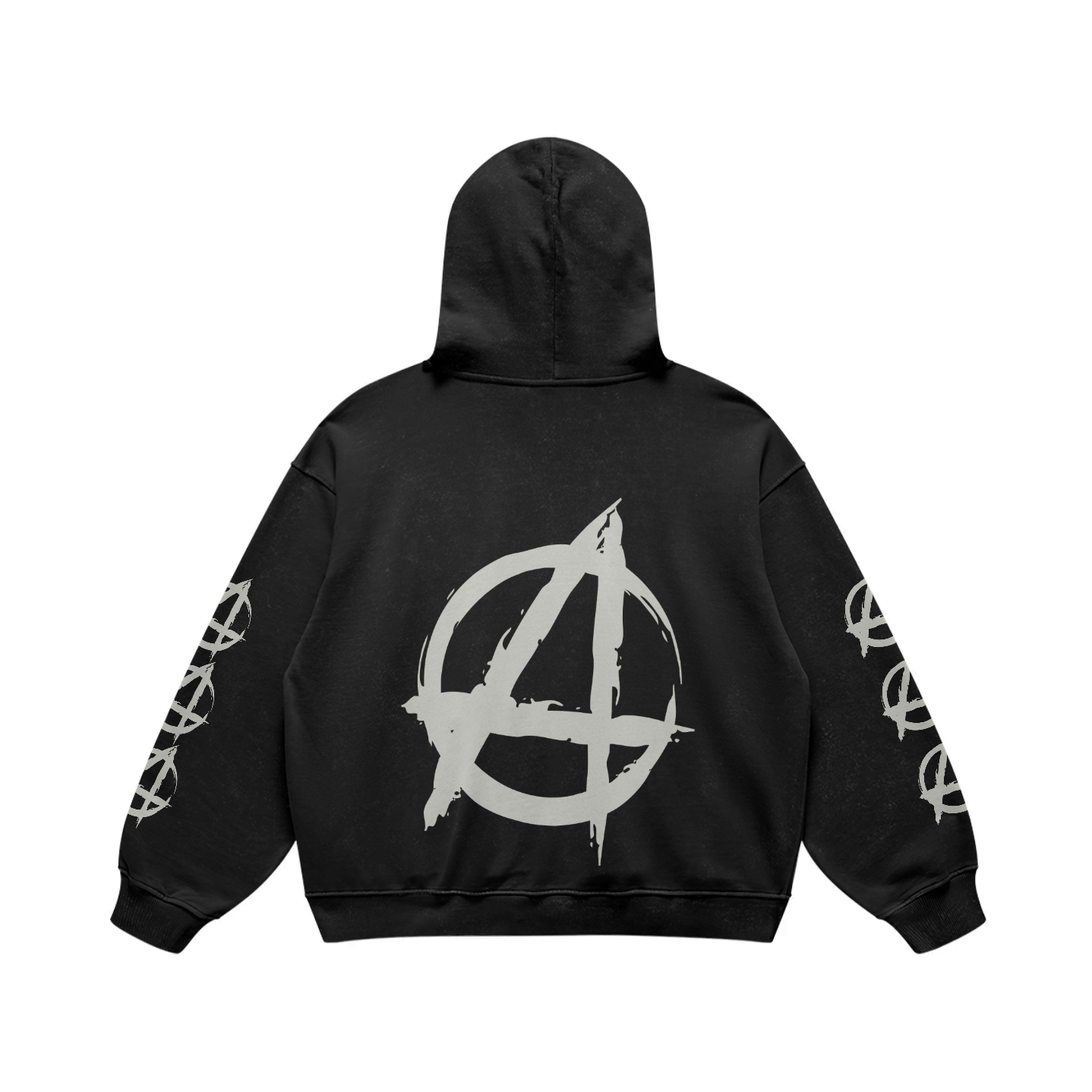 DEATH METAL - RETRO HOODIE - FADED BLACK