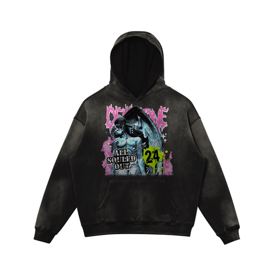 ALL SOULED OUT - SUN FADED HOODIE - SMOKY BLACK