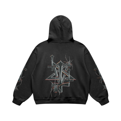 RED DEAD METAL - RETRO HOODIE - FADED BLACK