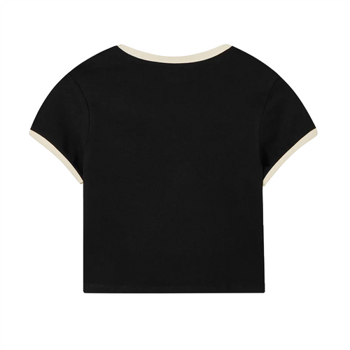 CRUSH ON YOU - BABY RINGER TEE - BLACK