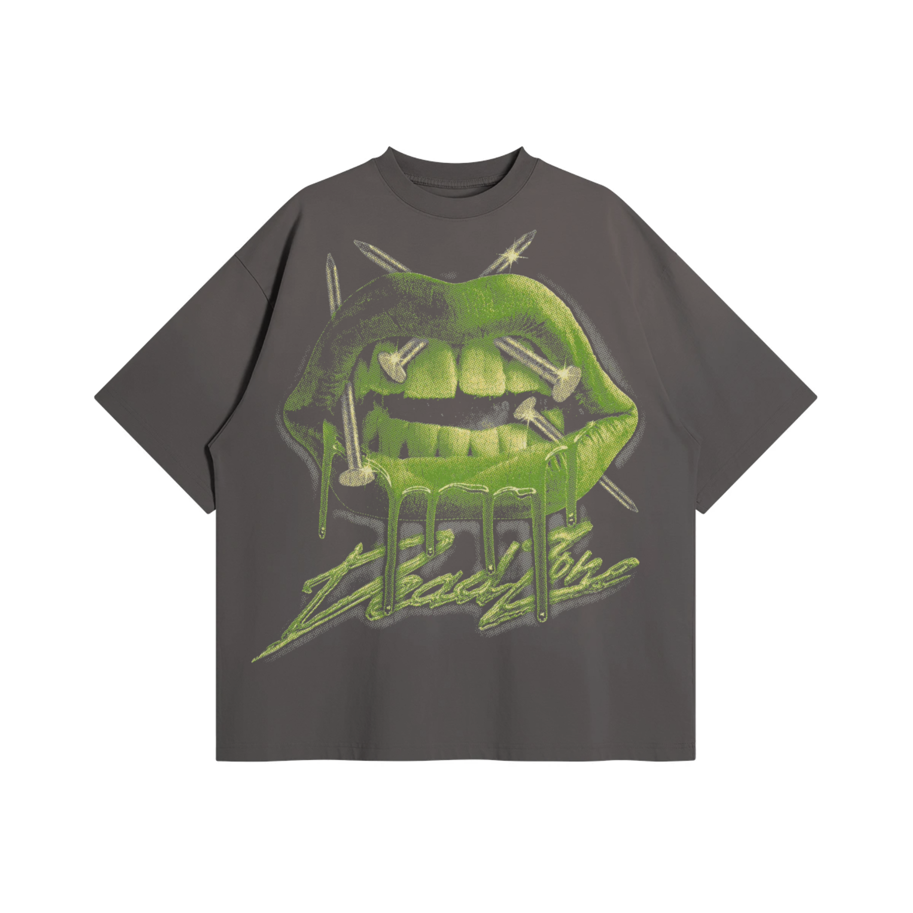 NAIL LIPS - TEE - SUN FADED BLACK