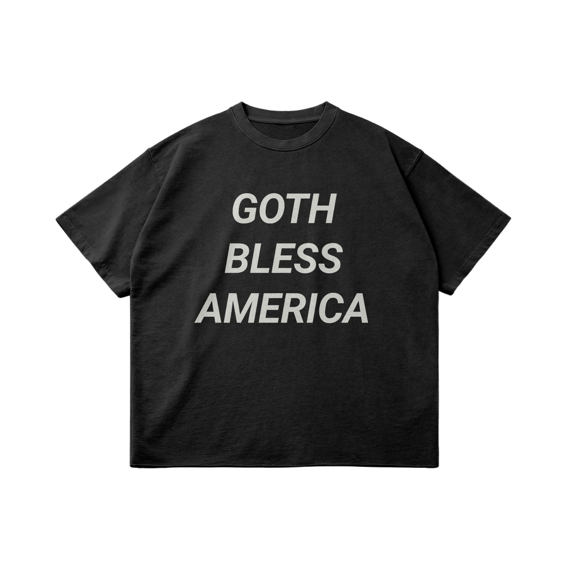 GOTH BLESS - HEM T-SHIRT - SNOW WASH BLACK